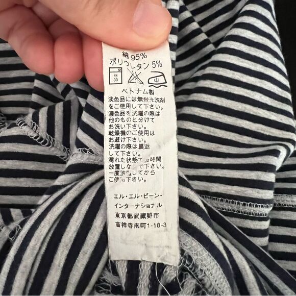 LL Bean Sweatshirt Womens Large White Blue Stripe Full Zip Stretch Outdoor Soft - Picture 11 of 13